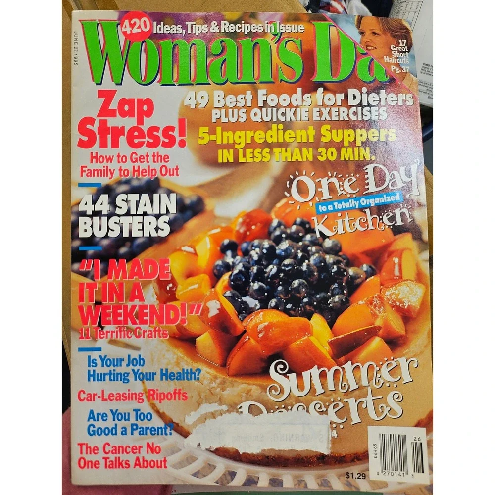 Vintage Womans Day Magazine June 27 1995 Summer Desserts Recipes Crafts 90s